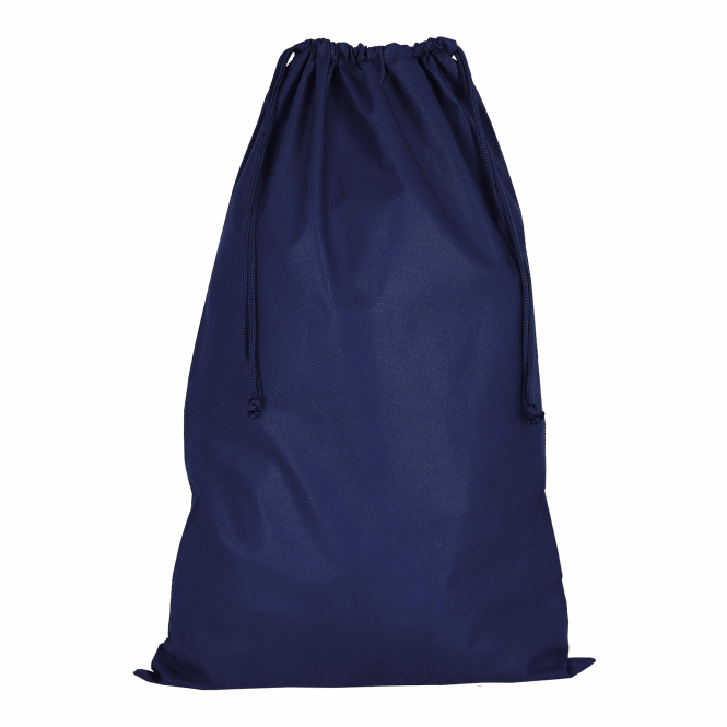 Mitarbeitergeschenk Zuziehbeutel TEXXILLA – marineblau – mit Logo bedruckt 50x75cm robuster Beutel für Firmenauftritte