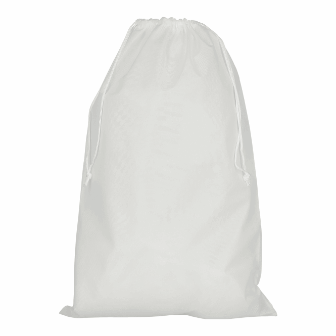 Werbeartikel Zuziehbeutel TEXXILLA – weiss – mit Logo bedruckt 50x75 cm robuster Baumwollbeutel perfekt für Firmenauftritt
