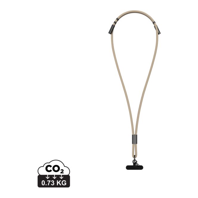 Streuartikel Ladekabel VINGA Baltimore – greige – mit Logo bedruckt 60W USB-C 160cm nachhaltig recycelt für den Büroalltag