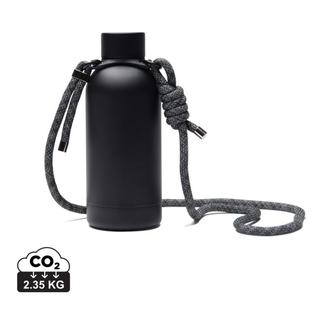 Kundengeschenk Thermosflasche VINGA Parks – schwarz – mit Gravur 400ml nachhaltiger recycelter Edelstahl vakuumisoliert für Außendienst