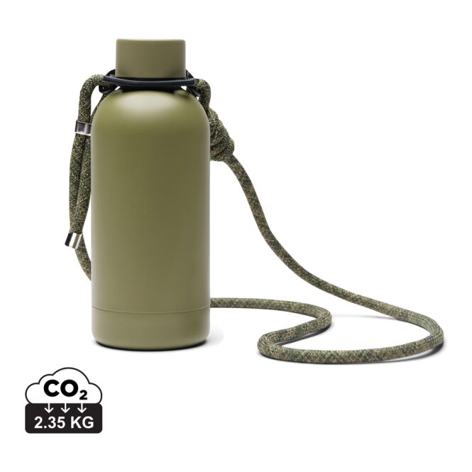 Firmengeschenk Thermosflasche VINGA Parks – grün – mit Logodruck 400ml nachhaltiger Edelstahl vakuumisoliert für Mitarbeiter-Onboarding