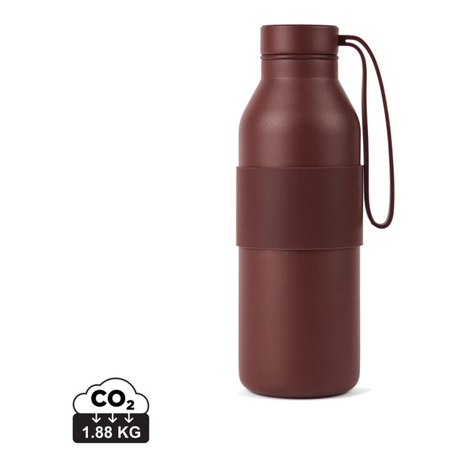 Kundengeschenk VINGA Niro Edelstahl-Thermosflasche – burgunderrot – mit Logodruck 500 ml vakuumisoliert doppelwandig nachhaltig