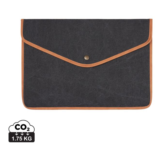 Mitarbeitergeschenk Laptoptasche VINGA Bosler – schwarz – mit Logo bedruckt für 14 Zoll Notebooks nachhaltig für die Büroausstattung