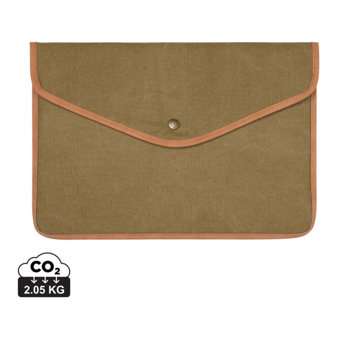 Mitarbeitergeschenk Laptoptasche VINGA Bosler – grün – mit Logo bedruckt nachhaltig für 16 Zoll Notebooks für das Mitarbeiter-Onboarding