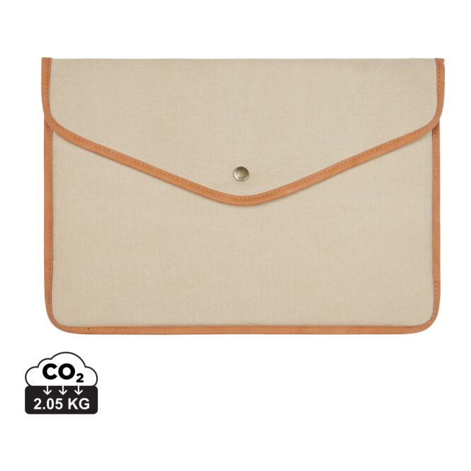 Firmengeschenk VINGA Bosler 16 Zoll Laptop-Tasche – braun – nachhaltig mit Logo bedruckt für das professionelle Mitarbeiter-Onboarding