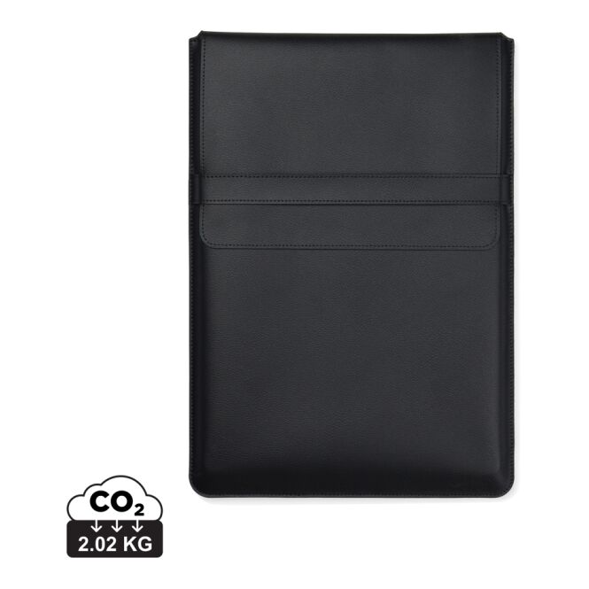 Mitarbeitergeschenk Laptoptasche VINGA Timo – schwarz – mit Logo bedruckt, nachhaltiges rPET für 16 Zoll Notebooks, Büroausstattung