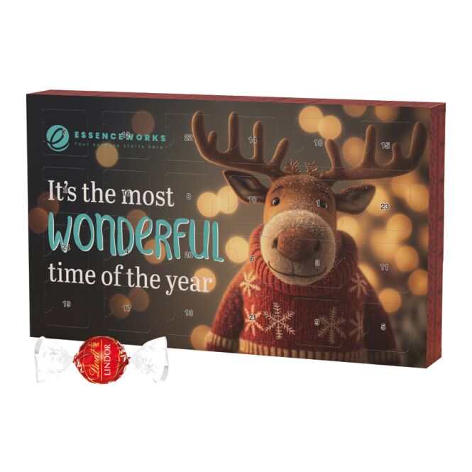 Firmengeschenk Adventskalender ECO L – mit weihnachtlicher füllung – mit individuellem Werbeaufdruck als Weihnachtsgeschenk für Kunden