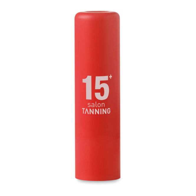 Werbeartikel Lippenpflege Gloss – rot – mit Logo bedruckt LSF15 schützende Lippenpflege als Giveaway für Winter-Promotion