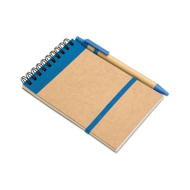 Mitarbeitergeschenk Notizbuch DIN A6 – blau – mit individuellem Werbedruck 70 S. Recyclingpapier nachhaltiges Journal für CSR-Promotions