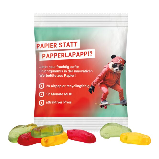 Streuartikel Trolli Fruchtgummi Minitüte – bunt gemischt – mit individuellem Logo bedruckt 15 g für Messen und Events an Kunden und Partner