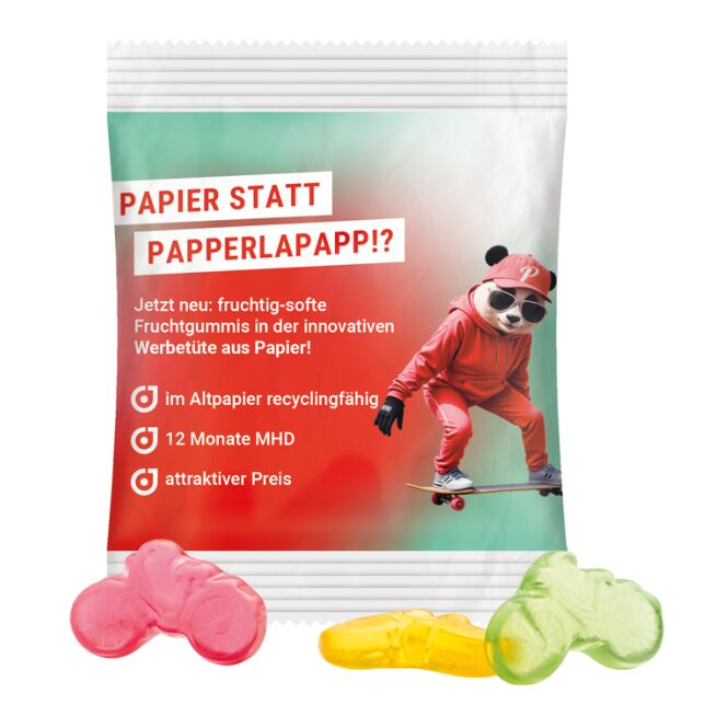 Streuartikel Trolli Fruchtgummi Minitüte – bunt gemischt – mit individuellem Werbeaufdruck 15 g als Werbemittel für Messen und Events