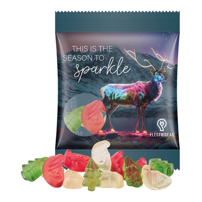 Streuartikel Trolli Fruchtgummi Weihnachtsmischung – weihnachtlich – inkl. Werbeaufdruck 10 g als Weihnachtsgeschenk für Kunden und Partner