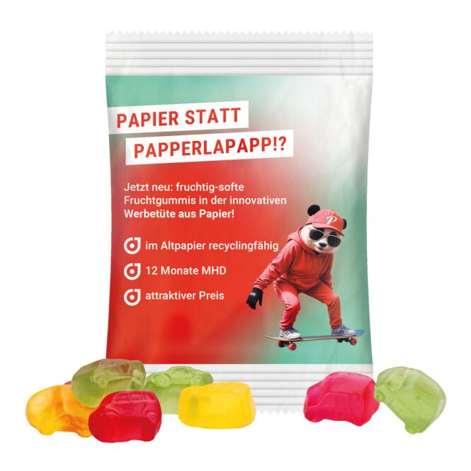 Streuartikel Trolli Fruchtgummi Standardformen – fruchtig – inkl. Werbeaufdruck 15 g für den Einsatz als Werbemittel auf Messen und Events