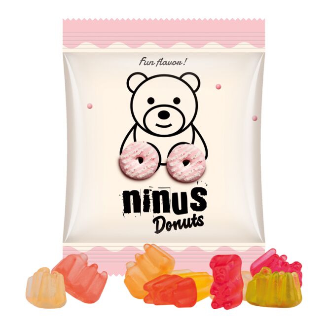 Streuartikel M&M's Schokolinsen – bunt gemischt – mit individuellem Etikett 10 g für Kunden und Partner als Werbemittel auf Messen und Events
