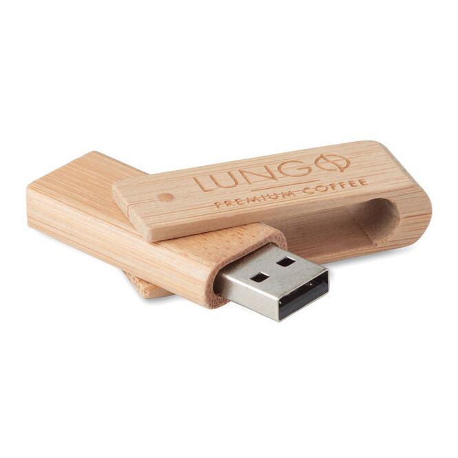 Mitarbeitergeschenk USB-Stick Bambus 16GB – holzfarben – nachhaltig mit Gravur für die Büroausstattung