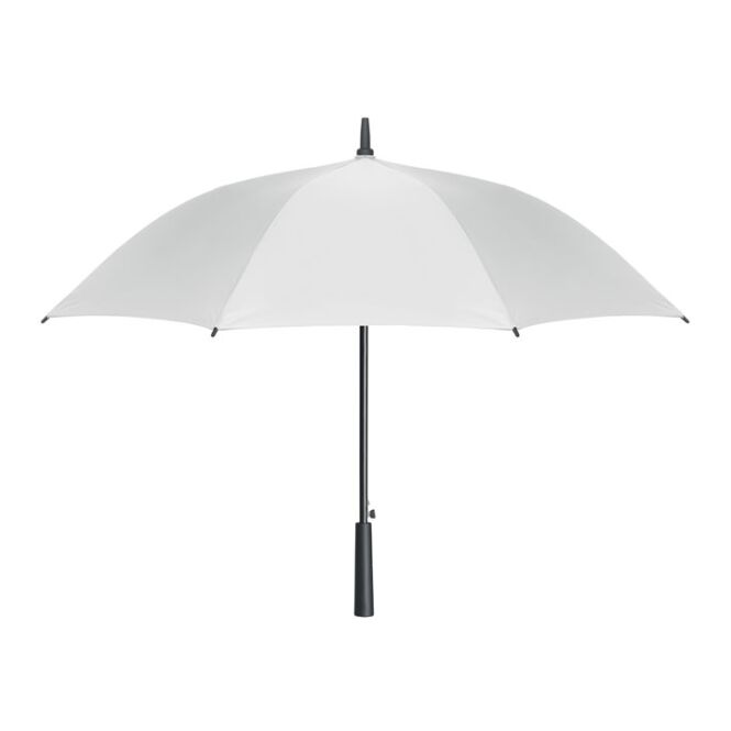 Firmengeschenk Automatikschirm 23" – weiss – mit individuellem Logodruck sturmfest mit Fiberglasgestell Ø 58 cm für den Empfang