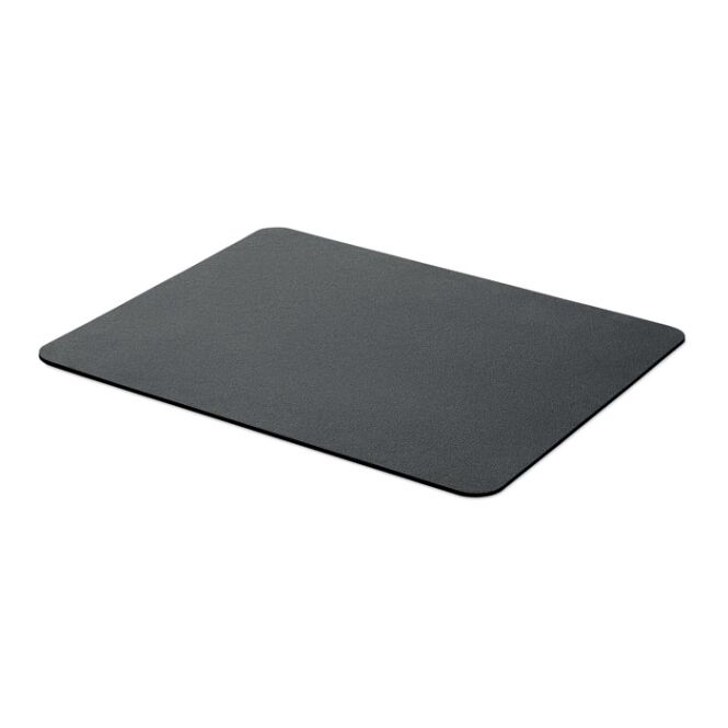 Werbeartikel Mousepad – schwarz – mit Logo bedruckt nachhaltiges Mousepad aus recyceltem PU für die Büroausstattung