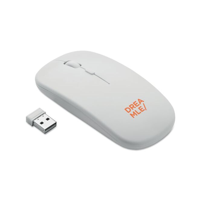 Mitarbeitergeschenk Optische Maus – transparent – mit Logo bedruckt kabellose Bluetooth-Maus mit 500 mAh Akku für die Büroausstattung