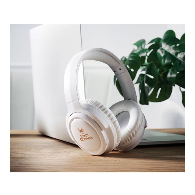 Firmengeschenk 5.3 ANC Kopfhörer – weiss – mit Logo bedruckt. Bluetooth 5.3, 17h Laufzeit, ANC, Freisprechfunktion, für das Homeoffice