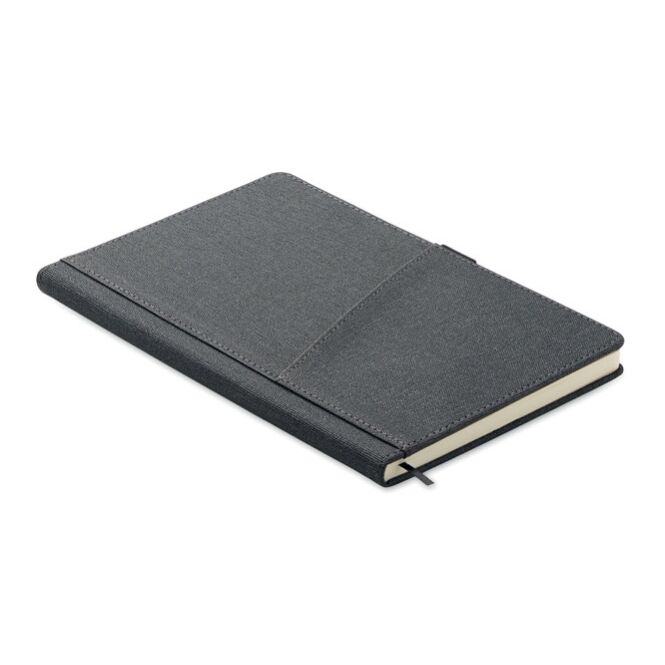 Firmengeschenk Notizbuch DIN A5 – dunkelgrau – mit individuellem Werbedruck 160 Seiten Recyclingpapier nachhaltiges Journal