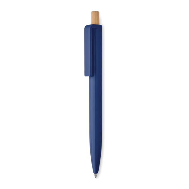 Streuartikel Druckkugelschreiber – blau – mit Logo bedruckt nachhaltiger Stift mit blauer Tinte als Messe-Giveaway für den Büroalltag