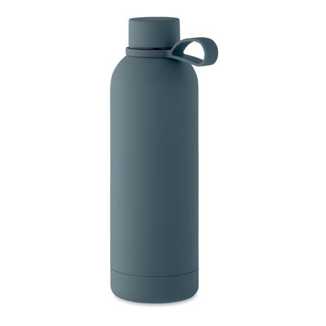 Kundengeschenk Trinkflasche 90% recycelter Edelstahl – petrol – mit Logo bedruckt 500ml auslaufsicher nachhaltige Mehrwegflasche
