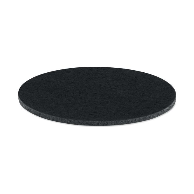 Kundengeschenk Untersetzer RPET – schwarz – mit Logodruck 100% rPET-Filz nachhaltiges Accessoire für das grüne Firmenimage