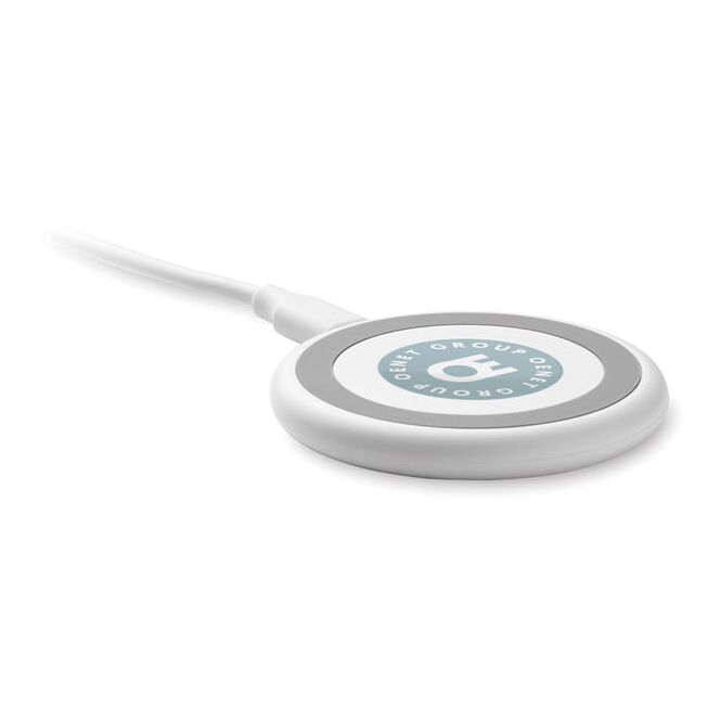 Kundengeschenk 3in1 Wireless Charger – weiss – bedruckbar 15W mit 1m Kabel für das Homeoffice
