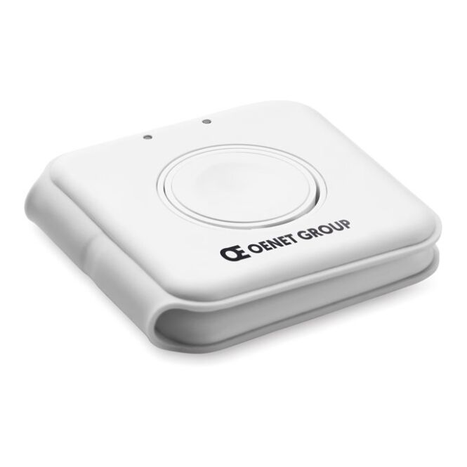 Technik-Werbemittel 2in1 Wireless Charger 15W – weiss – mit Logo bedruckt für den Büroalltag