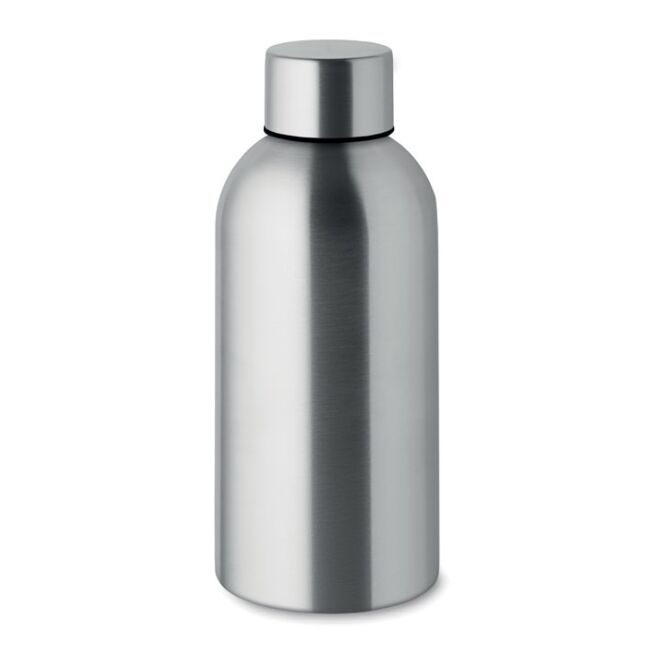 Firmengeschenk Trinkflasche 500ml – mattsilber – mit Logo bedruckt 90% recycelter Edelstahl auslaufsicher nachhaltige Mehrwegflasche