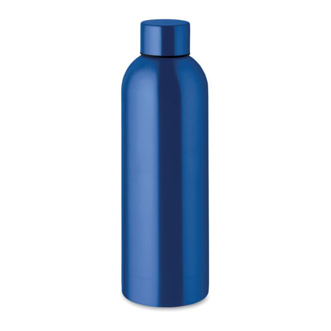Firmengeschenk Trinkflasche 750ml Edelstahl – blau – mit Logodruck 90% recycelter Edelstahl auslaufsicher, nachhaltige Mehrwegflasche