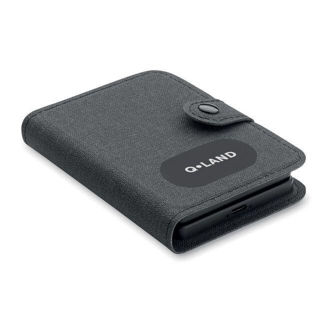 Streuartikel 4in1 Ladekabel mit 15W Wireless Charger – schwarz – mit Logo bedruckt nachhaltiges Technik-Set für den Büroalltag