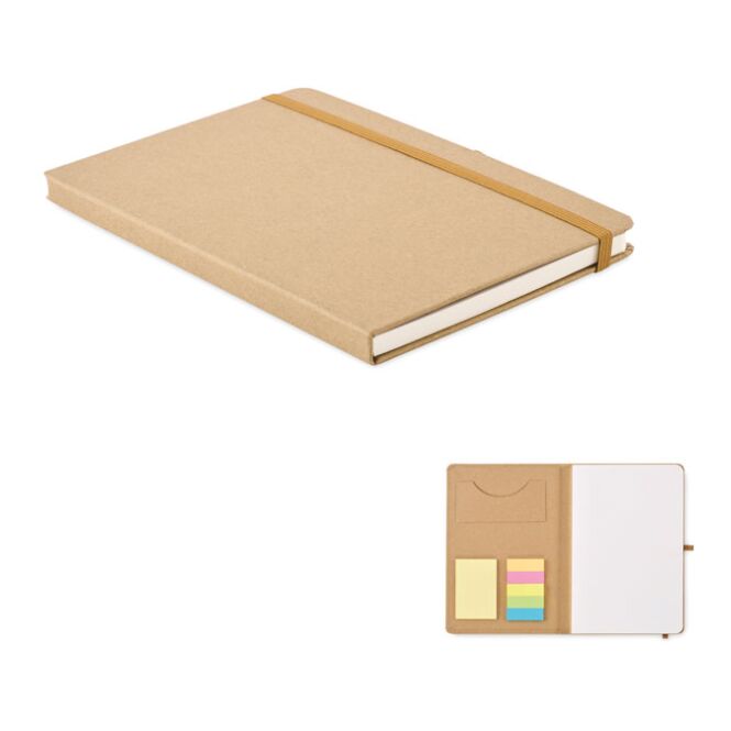 Firmengeschenk Notizbuch DIN A5 – beige – mit individuellem Werbedruck 80 Blatt Recyclingpapier 160 Seiten nachhaltiges Journal