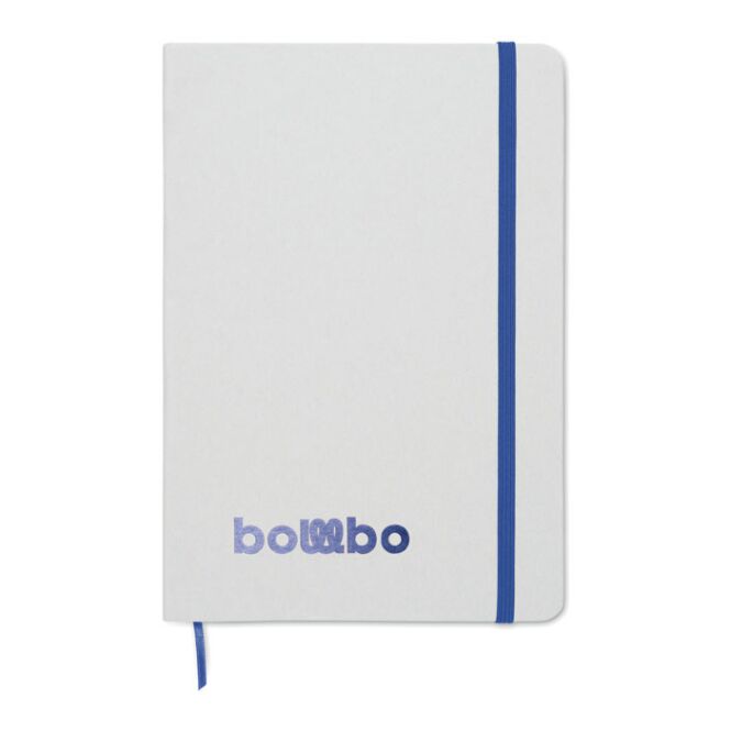 Mitarbeitergeschenk Notizbuch DIN A5 – blau – mit Lasergravur 70% Milchkarton 30% Recyclingpapier 160 Seiten nachhaltiges Journal