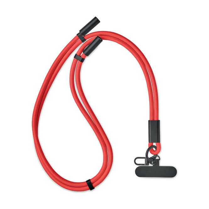 Giveaway Schlüsselband 60W Ladekabel – rot – mit Logo bedruckt 60W Typ-C auf Typ-C RPET Lanyard für Messen und Events