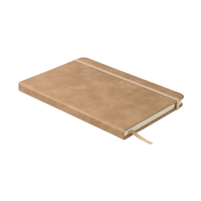 Firmengeschenk Notizbuch Smokey DIN A5 – khaki – mit Logo bedruckt 40% recyceltes PU 80 Blatt Recyclingpapier nachhaltiges Journal