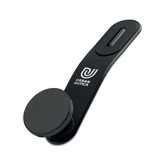 Firmengeschenk Wireless Charger Flexi-Kfz-Ladegerät – schwarz – mit Logo bedruckt 15W Qi-Standard für das Homeoffice