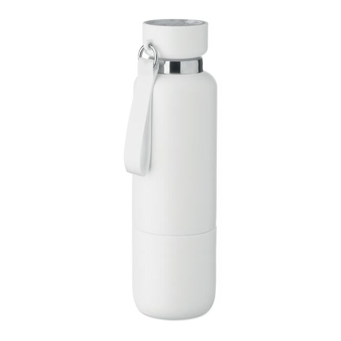 Kundengeschenk Thermosflasche Edelstahl – weiss – mit Gravur 500ml vakuumisoliert nachhaltig auslaufsicher für das Mitarbeiter-Onboarding