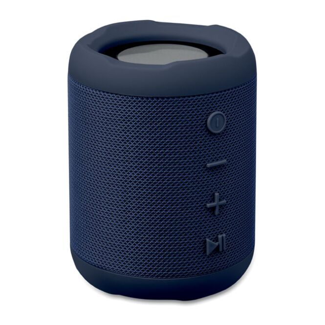 Technik-Werbemittel Bluetooth Lautsprecher 5.0 – blau – mit Logo bedruckt 5W 800mAh nachhaltiges rPET für den Büroalltag