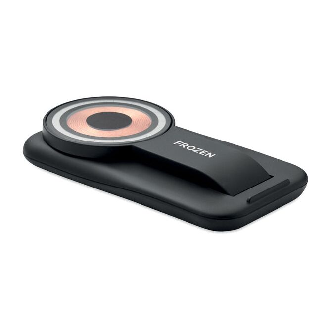 Kundengeschenk 3in1 Wireless Charger 15W – schwarz – mit Logo bedruckt, induktive 3in1 Ladestation für das Homeoffice
