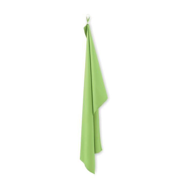 Mitarbeitergeschenk Mikrofaser-Handtuch – limette – mit Logodruck 70x120cm aus Polyester & Polyamid für Sportevents & Turniere