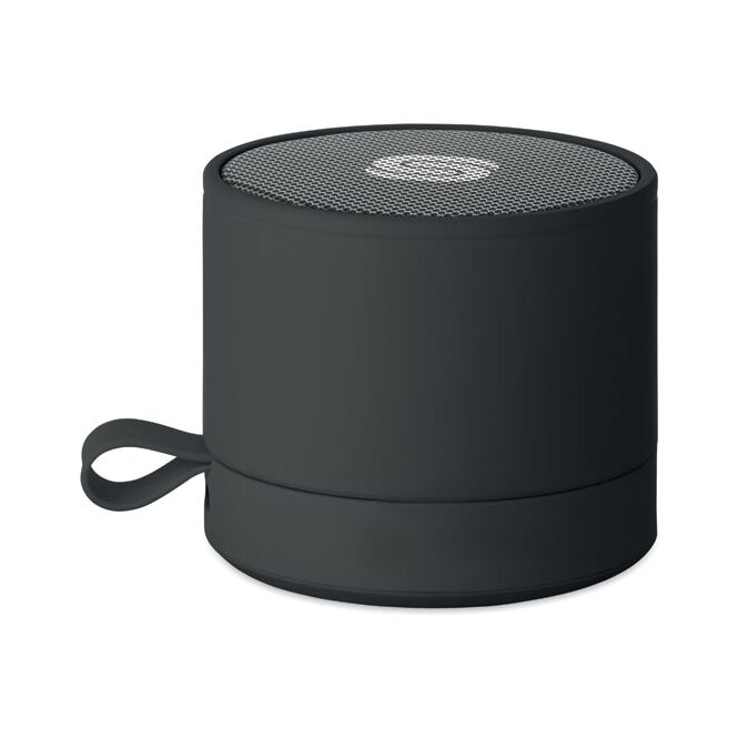 Premium-Werbeartikel Bluetooth Lautsprecher 5.1 – schwarz – lasergraviert für das Mitarbeiter-Onboarding und als Firmengeschenk
