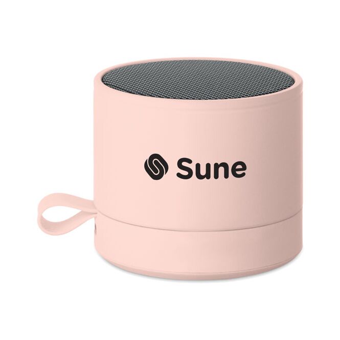 Technik-Werbemittel 5.1 Bluetooth Lautsprecher – pink – mit Logo bedruckt 3W Mono-Sound 500mAh-Akku für den Büroalltag