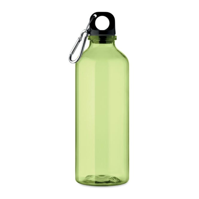 Sport-Werbemittel Trinkflasche RPET – transparent limettengrün – mit Logo bedruckt 500 ml nachhaltig für Sportevents & Turniere