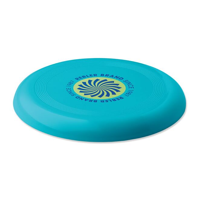 Werbeartikel SEAQUAL®-Frisbee Ø 21cm – türkis – mit Logo bedruckt für Messen & Promotion