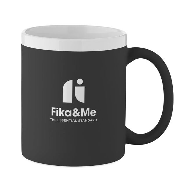 Kundengeschenk Keramikbecher 300 ml – schwarz – mit Gravur für Firmen-Events