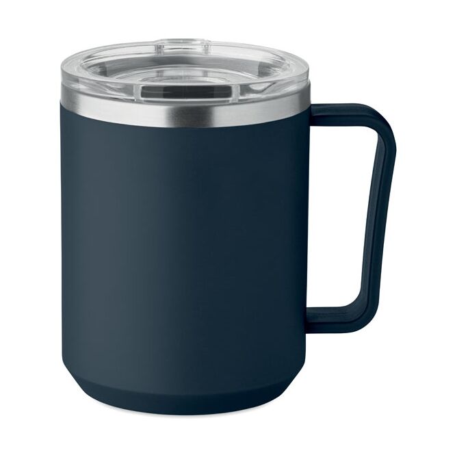 Werbeartikel Thermobecher Doppelwandiger Becher – marineblau – mit Logodruck 400 ml für das Mitarbeiter-Onboarding
