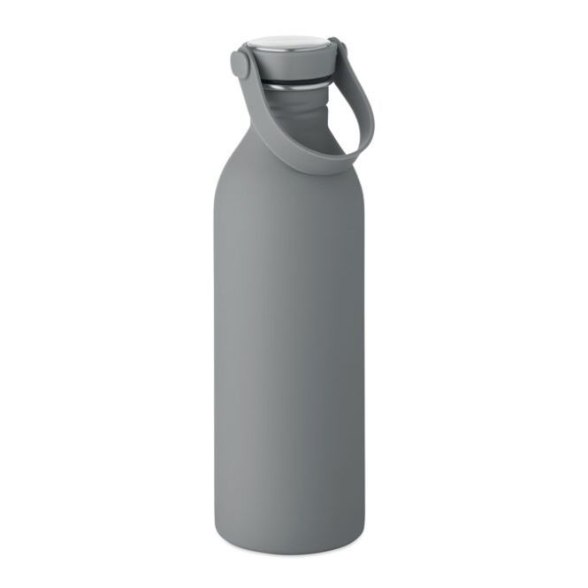 Werbeartikel Trinkflasche 500 ml – dunkelgrau – mit Logo bedruckt 500 ml nachhaltig aus Edelstahl für Sportevents & Turniere