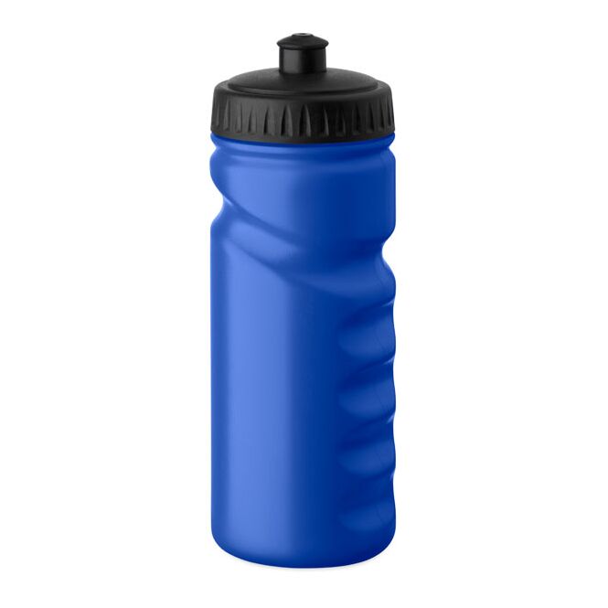 Sport-Werbemittel Sport-Trinkflasche – blau – mit Logo bedruckt 500 ml PE auslaufsicher für Sportevents & Turniere