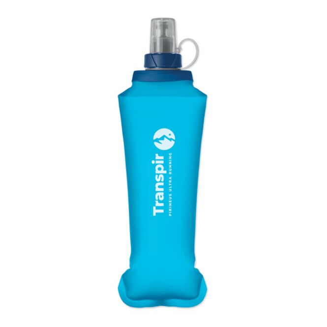 Sport-Werbemittel Faltbare Wasserflasche TPU – königsblau – mit Logo bedruckt 500 ml für Sportevents & Turniere